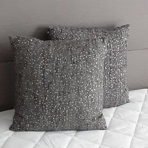 Grey Sequin Decorative Pillows set of (2)